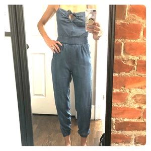 Bebe denim jumpsuit.